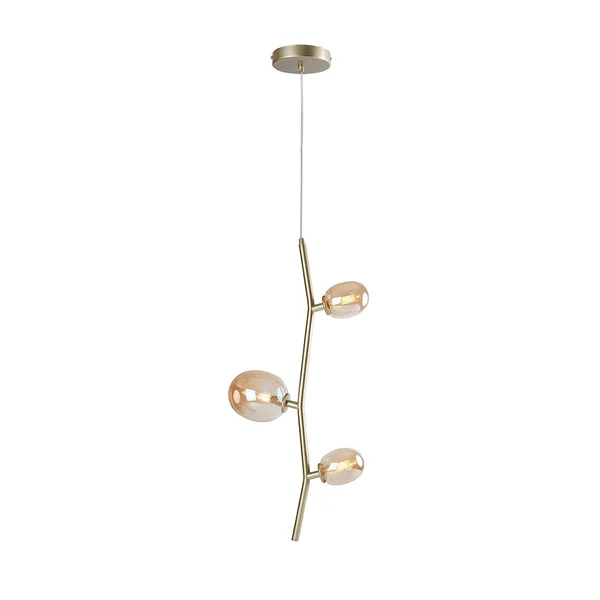 UsinaDesign Pendente Olive Vertical Dourado com Âmbar